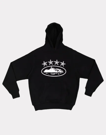 Corteiz 4Starz Alcatraz Black Hoodie